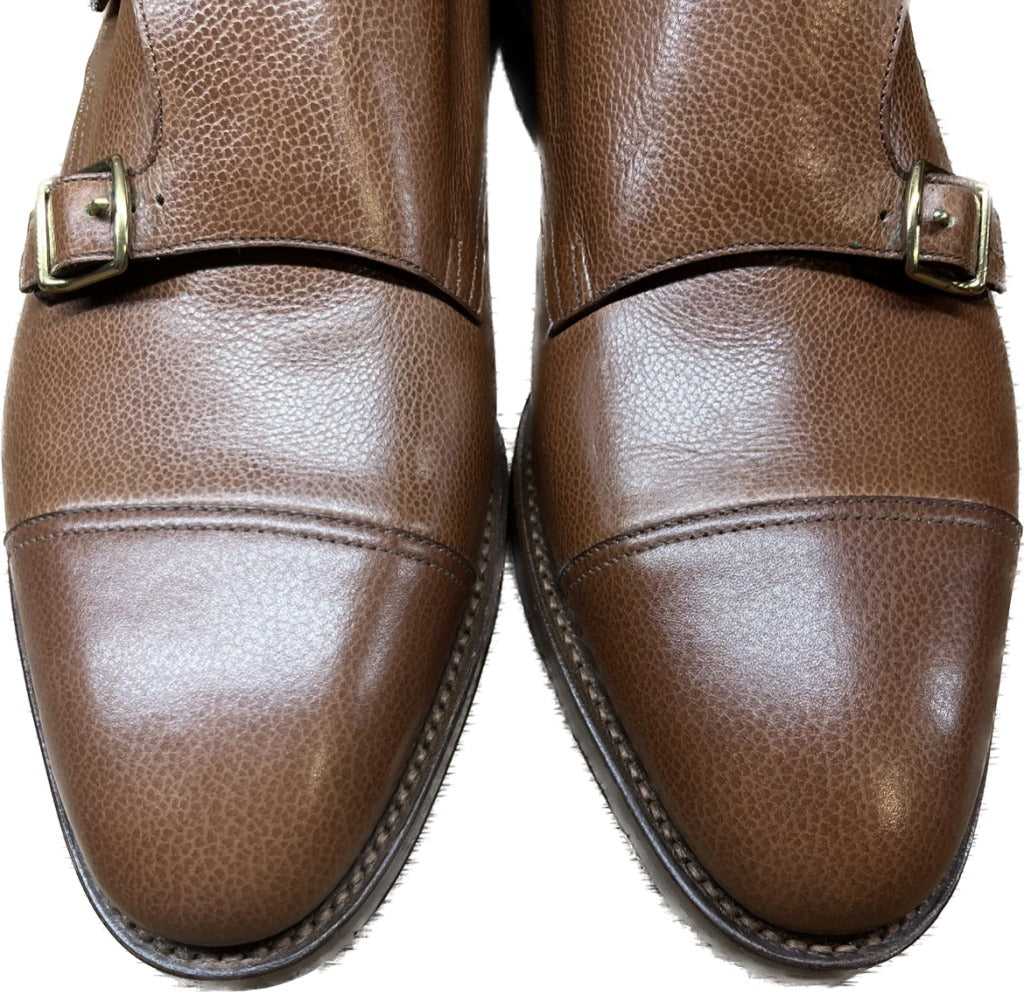 像新的一样◆John Lobb 皮鞋 Double Monk William 粒面皮革 棕色 UK9E JOHN LOBB William 