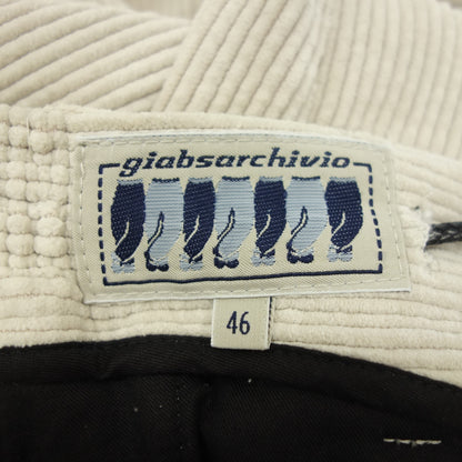 Jabs ARCHIVIO slacks Masaccio corduroy polyester men's off-white 46 giab's ARCHIVIO MASACCIO [AFB49] [Used] 