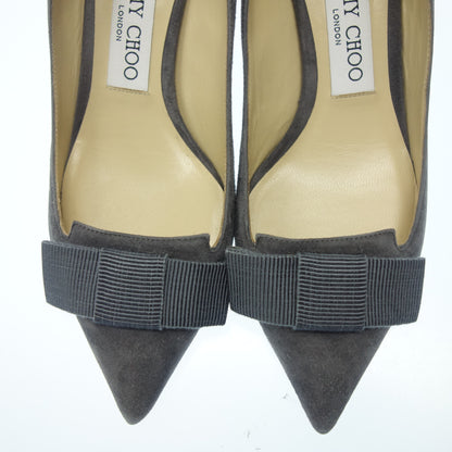 Jimmy Choo Leather Pumps Suede Ribbon Women's 35 Gray JIMMY CHOO [AFC6] [Used] 