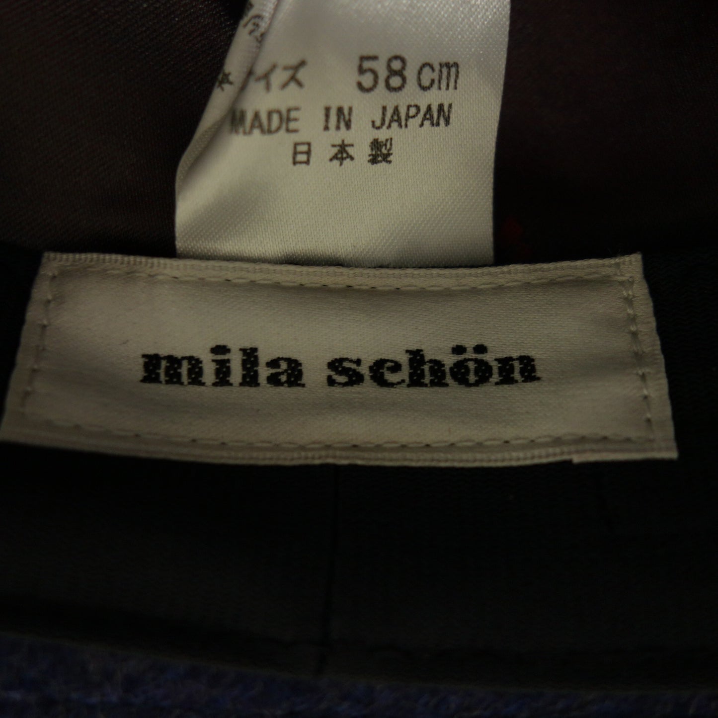 Like new ◆ Mila Sean Bucket Hat Hair &amp; Nylon Made in Japan Navy Size 58cm [AFI20] 