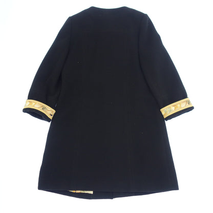 Good condition ◆Leonard long coat wool cashmere ladies black size 42 LEONARD [AFA20] 