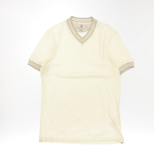 Good condition ◆ Brunello Cucinelli T-shirt V-neck slim fit Men's White Size XS BRUNELLO CUCINELLI [AFB16] 