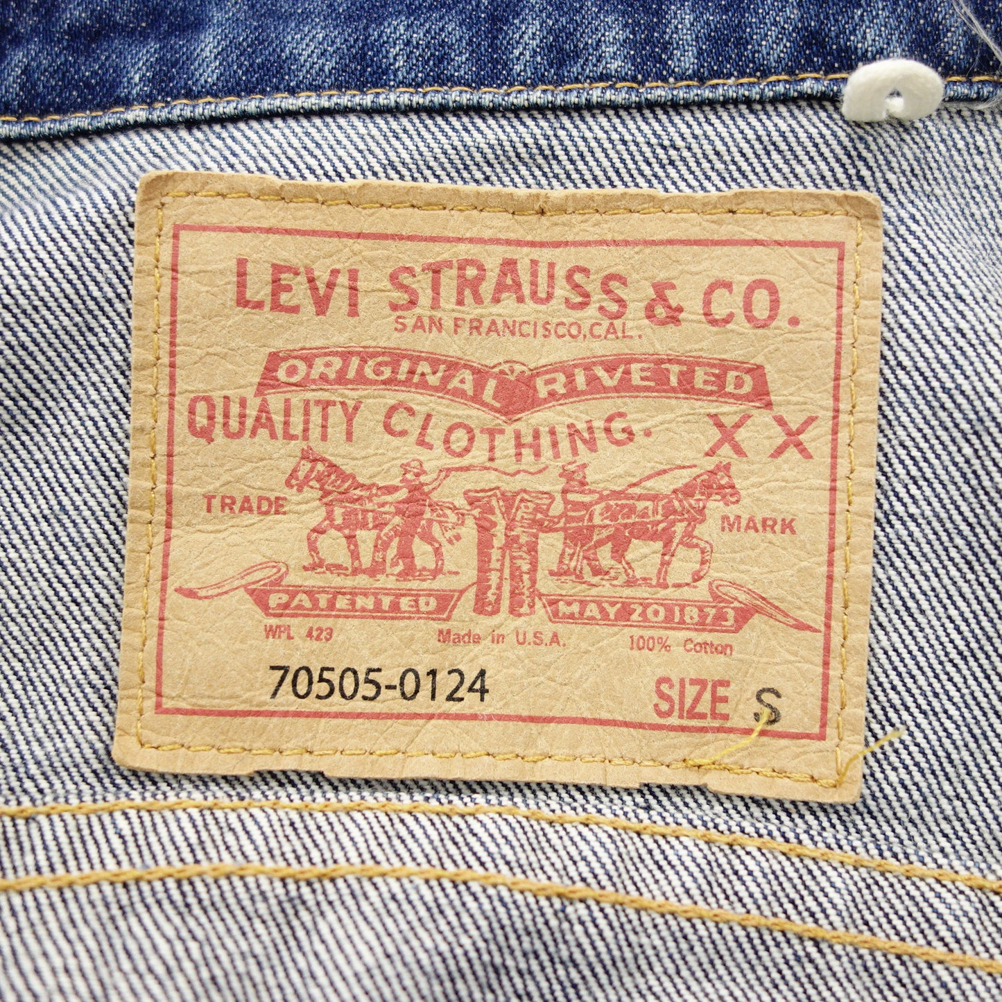 Levi's Denim Jacket 70505 Made in the USA Reprint Men's Indigo S Levi's [AFB33] [Used] 