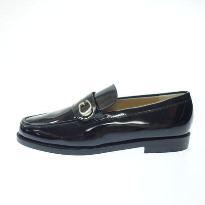 Good condition ◆ Gucci leather loafers patent leather silver metal fittings ladies 35h black GUCCI [AFD4] 