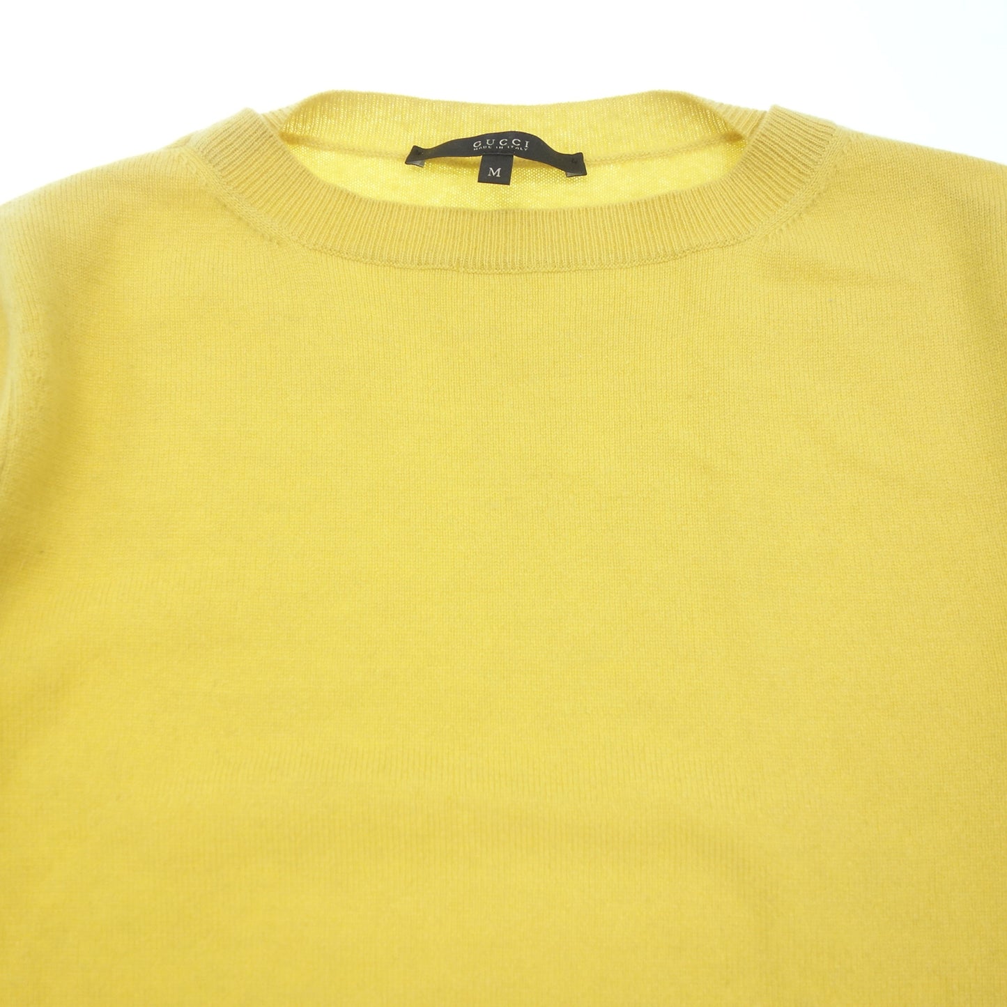 Gucci knit sweater cashmere 369063 men's yellow M GUCCI [FAB16] [Used] 