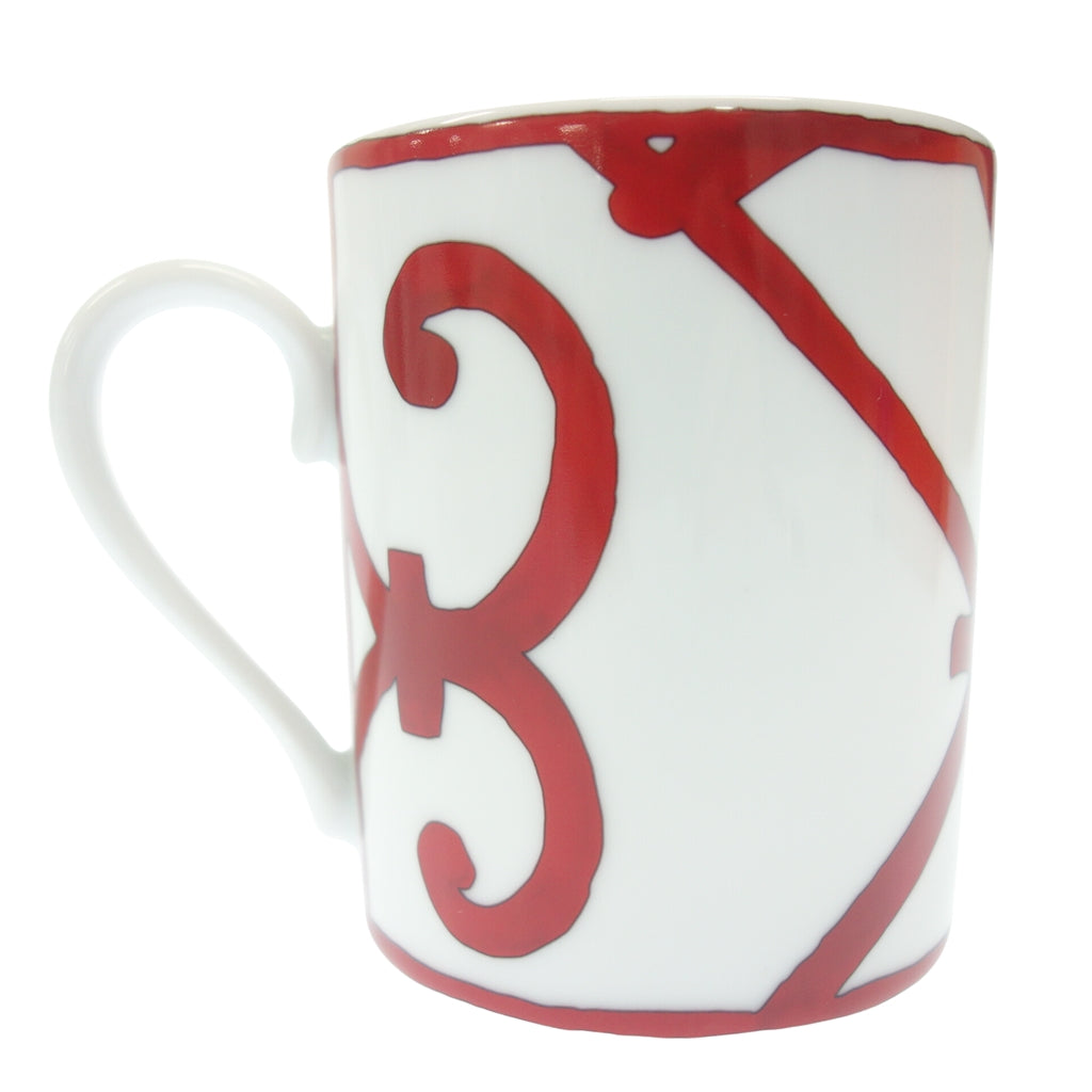 Like new◆Hermes Mug Gadalquivir Red x White Pottery with box HERMES [AFI23] 