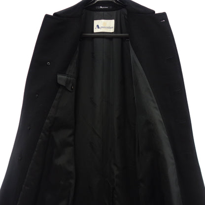 Good condition ◆ Aquascutum stainless steel collar coat wool men's black size 34 Aquascutum [AFB26] 