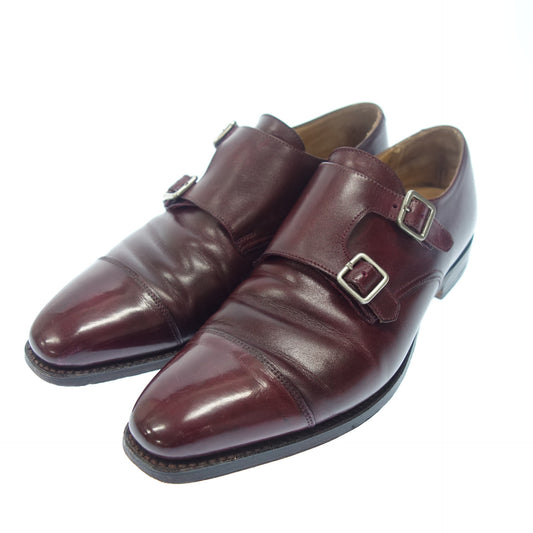 中古◆ クロケット&ジョーンズ ダブルモンクストラップ シューズ ロウンズ メンズ 5E ボルドー Crockett&Jones Lowndes【AFD1】