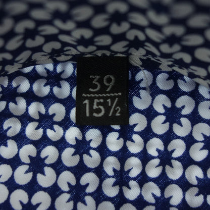 Zegna long sleeve shirt slim fit all over pattern Z men's S blue x white Z ZEGNA [AFB24] [Used] 