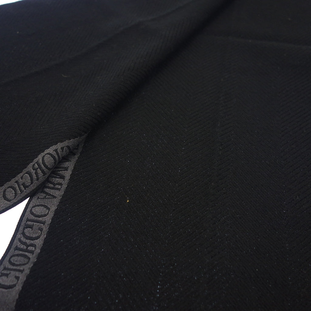 Good condition ◆ Giorgio Armani muffler wool silk black GIORGIO ARMANI [AFI20] 