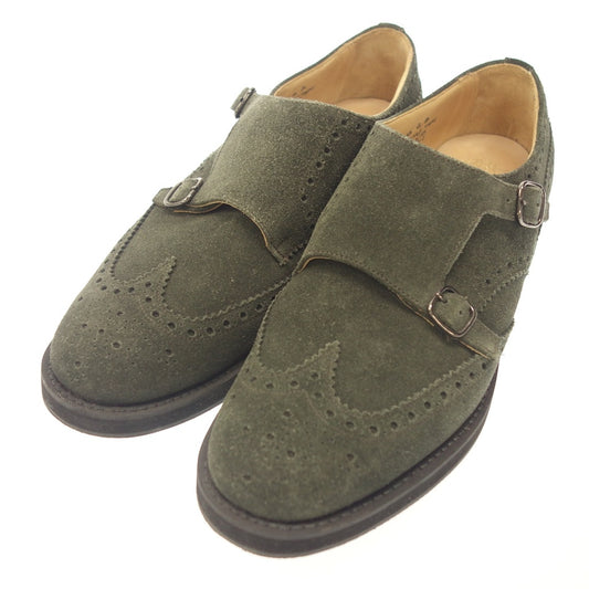 Good Condition◆Church Leather Shoes Double Monk KELBY2 Kelby Men's Green Suede UK8.5G Church's [LA] 