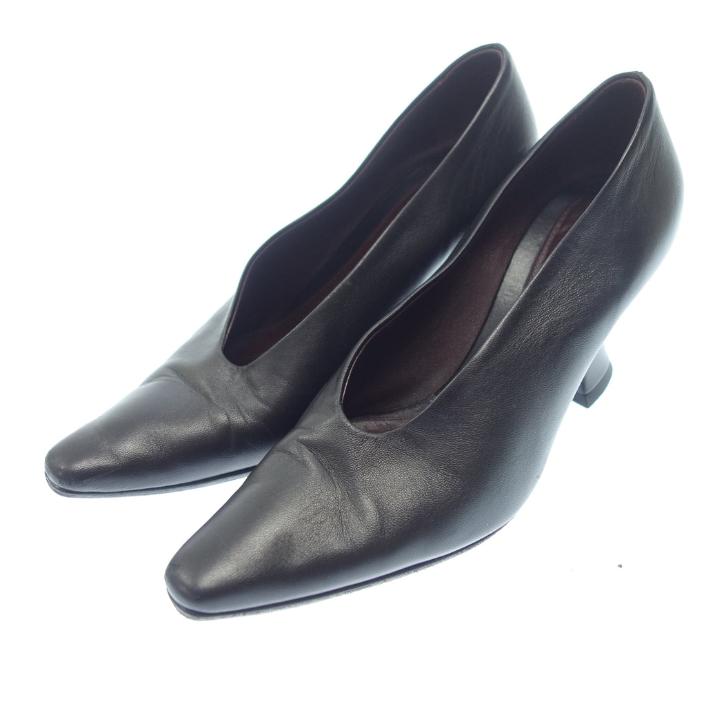 Good condition ◆ Bottega Veneta Almond Pumps Leather Women's 35.5 Black BOTTEGA VENETA [AFC42] 