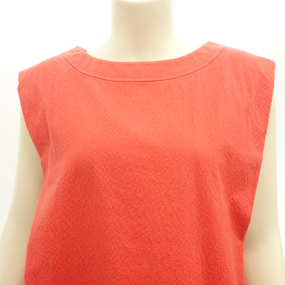 Good condition◆Hermes Sleeveless Dress Cotton Women's Red Size 34 Hermes [AFB4] 