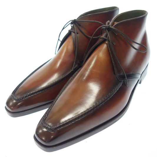 Like new ◆ Berluti Leather Shoes Chukka Boots Andy Men's UK7.5 Brown Genuine Shoe Tree Berluti ANDY [LA] 