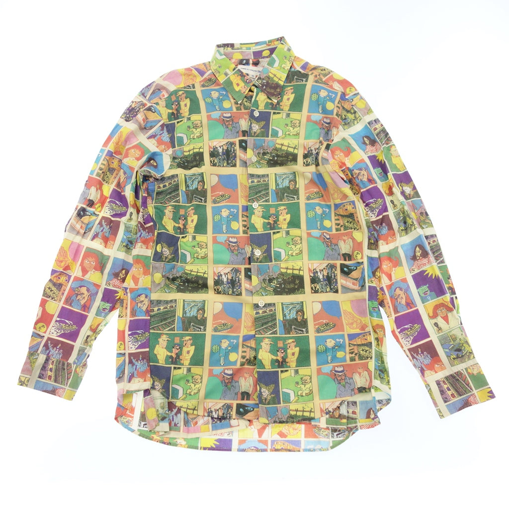 Very good condition ◆ COMME des GARCONS SHIRT Long sleeve shirt Comic print Made in France 100% cotton Men's size M COMME des GARCONS SHIRT [AFB6] 
