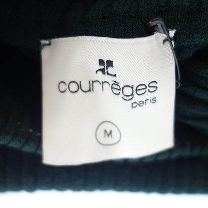 状况良好◆Courreges 高领针织罗纹徽标女式绿色 M 码 courreges [AFB41] 