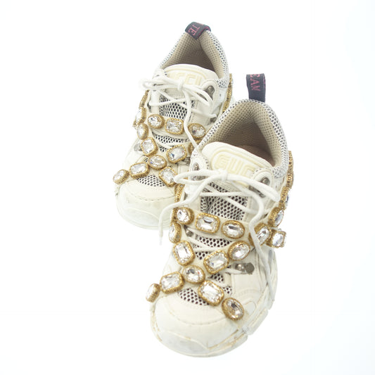 二手 ◆ Gucci 系带运动鞋 Fresh Trek Bijou 女士白色 尺码 35 GUCCI [AFC33] 