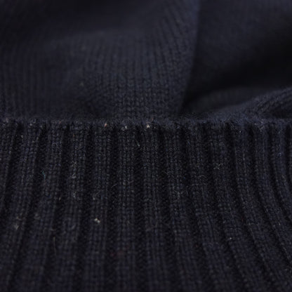 Good Condition◆Hermes Knit Sweater High Neck Serie Button Cashmere Ladies Navy Size 34 HERMES [AFB35] 