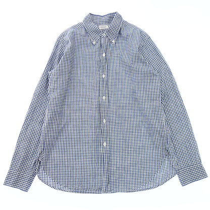 WAREHOUSE Long Sleeve Shirt Oxford Button Down Gingham Check 40 Men's Blue WAREHOUSE [AFB10] [Used] 