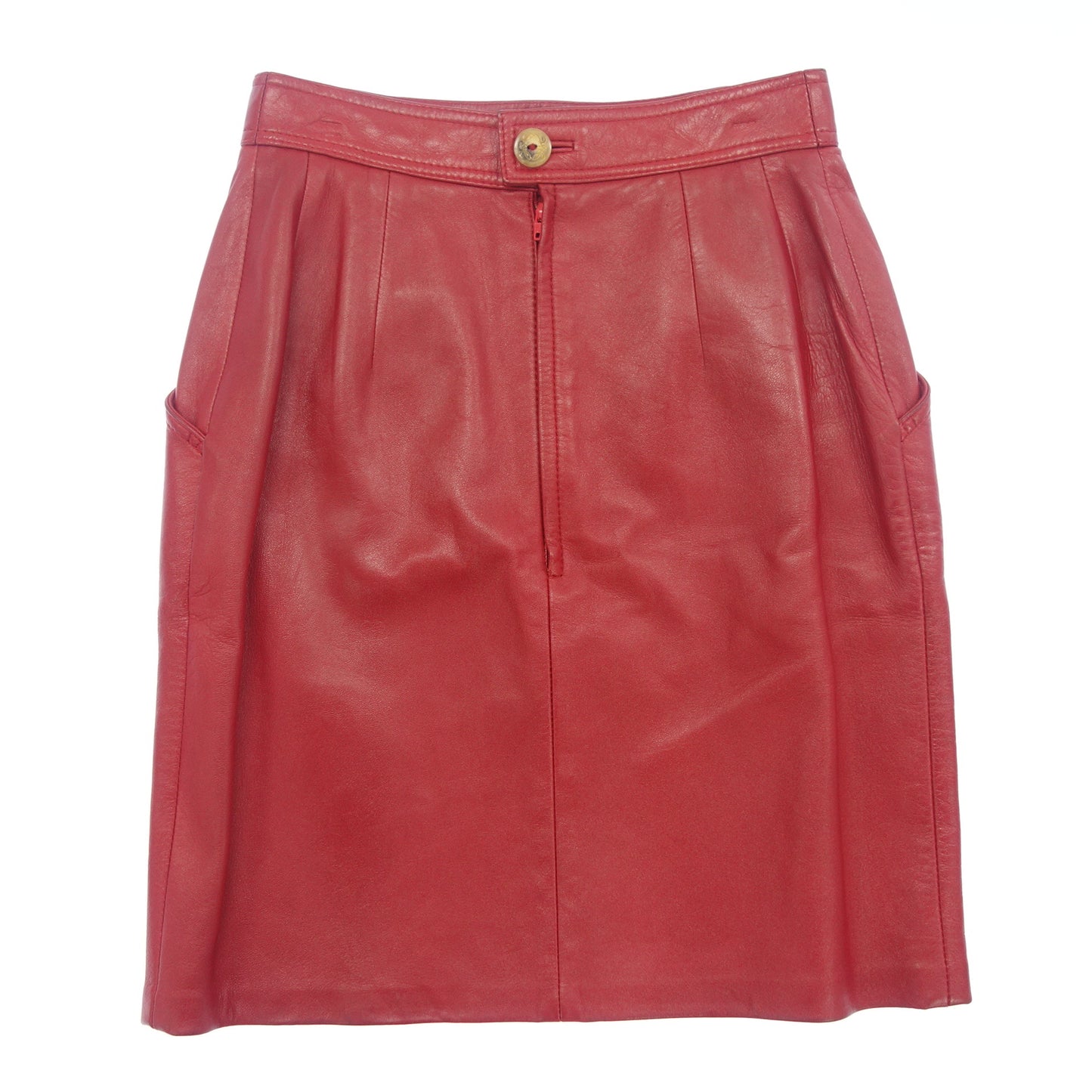 Used LOEWE Leather Skirt Anagram Nappa Leather Women's Red Size 38 LOEWE [AFB42] 