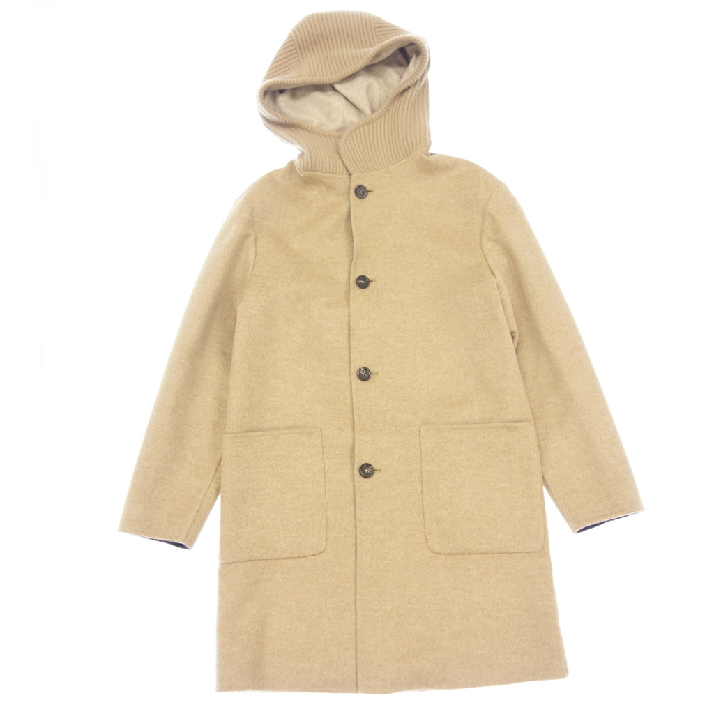 Good condition ◆ Maro Hooded Coat 100% Cashmere Men's Beige Size 50 malo [AFA15] 