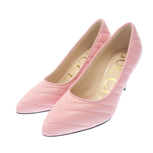 像全新一样 ◆ Gucci 高跟鞋 GG Marmont Matelasse 女式 35 粉色 GUCCI [AFD12] 
