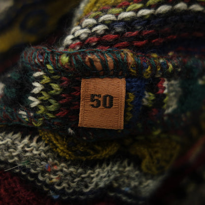 Good condition ◆ Missoni Knit Cardigan All Over Pattern Cable Knit Men's Multicolor 50 MISSONI [AFB52] 