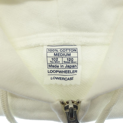 Like new◆LOOPWHEELER LOWERCASE collaboration ship-up parka border cotton men's size M white blue LOOPWHEELER [AFB4] 