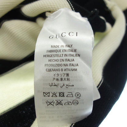Gucci embroidered cotton knit sweater border men's white black S GUCCI [AFB36] [Used] 