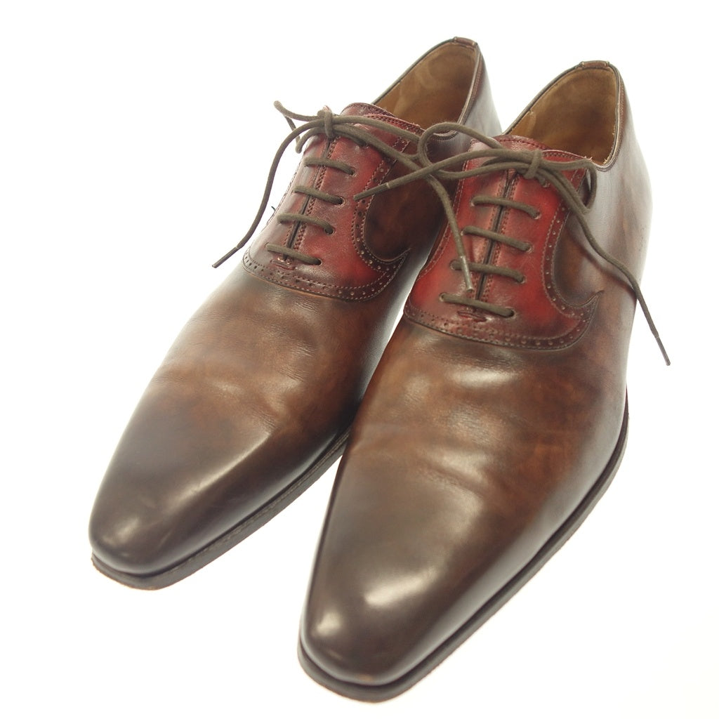 Very good condition ◆ Magnani leather shoes combination shoes 22094 Men's Brown x Red Size 42 MAGNANNI [AFC35] 