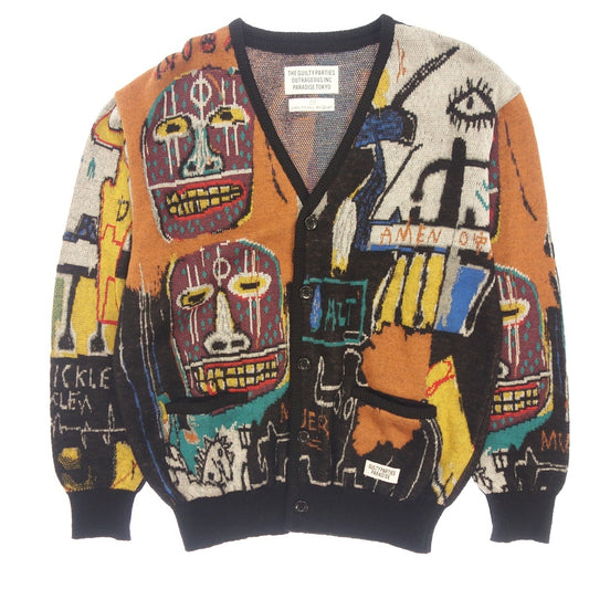 跟新品一样◆WACKO MARIA Jean-Michel Basquiat 开衫马海毛混纺男士多色尺码 M 22AW 全身图案 WACKO MARIA Jean-Michel Basquiat [AFB15] 