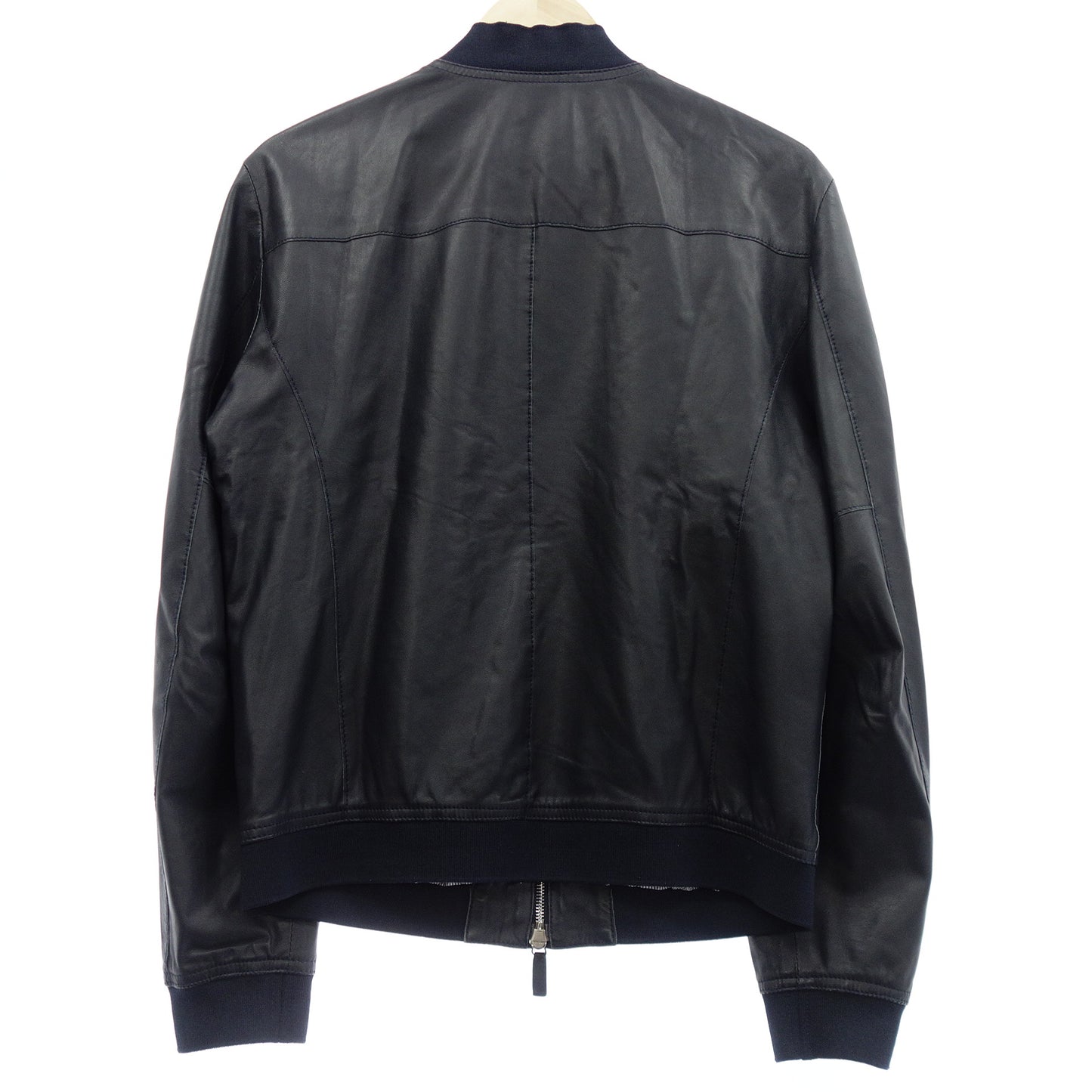 Giorgio Armani Leather Jacket Lamb Leather Zip Up Dark Blue Men's 48 GIORGIO ARMANI [AFG1] [Used] 