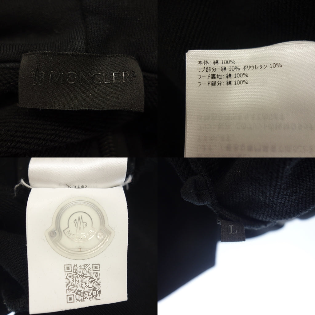 中古◆モンクレール パーカー スウェット HOODIE 2021 メンズ ブラック サイズL MONCLER【AFB29】