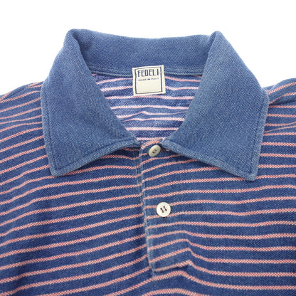 Used ◆Fedeli Polo Shirt Striped Men's Navy x Red No Size Notation FEDELI [AFB45] 