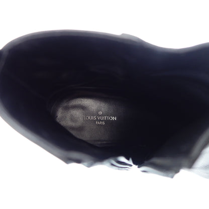ルイヴィトン レザーショートブーツ モノグラム MA0157 レディース 37.5 黒 LOUIS VUITTON【AFD3】【中古】