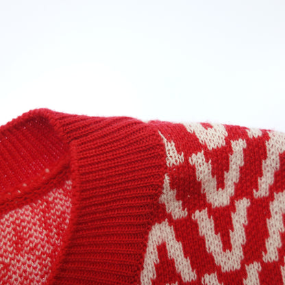 Good condition◆Valentino Knit Short Sleeve V Logo Women's Red Size XS VALENTINO [AFB15]