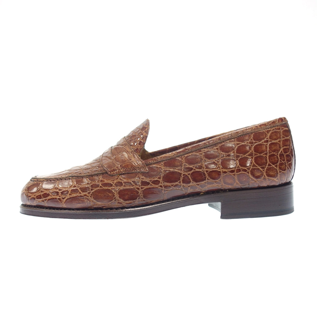 Good condition ◆ Ducal Penny Loafer Cocco Cold Crocodile Leather Brown Men's Size 40.5 4606 with box Ducal [LA] 