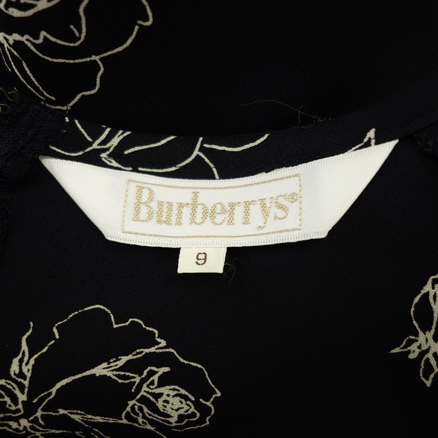バーバリーズ ロングワンピース 花柄 9 レディース ネイビー Burberrys【AFB35】【中古】