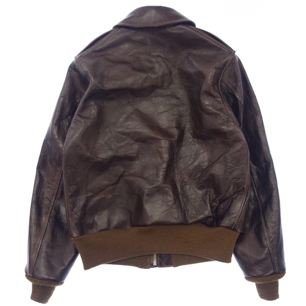 Very good condition◆Buzz Rickson's Leather Jacket TYPE A-2 BR80579 Men's Size 38 Brown BUZZ RICKSON'S [AFG1] 