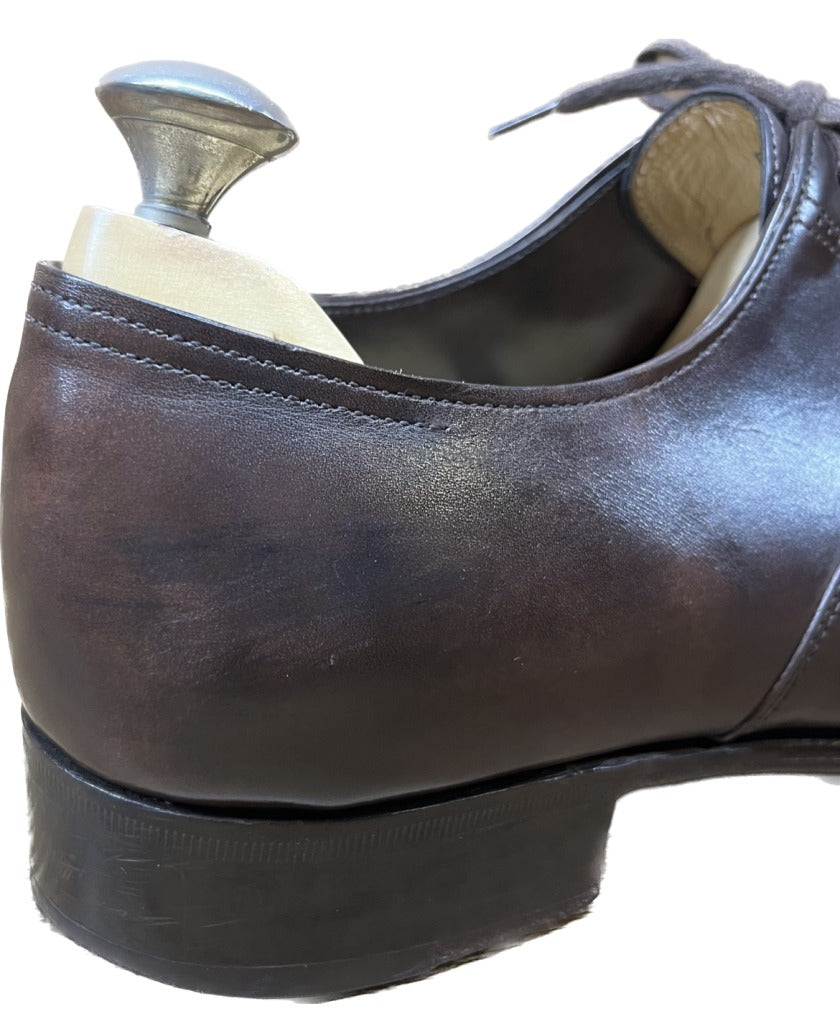 二手 ◆John Lobb Straight Tip Philip 2 Museum 小牛皮 棕色 UK7.5D JOHN LOBB PHILLIPⅡ 