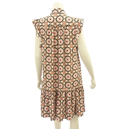 Used ◆Kate Spade Sleeveless Dress All Over Pattern Women's Pink x Black Size M kate spade [AFB4] 