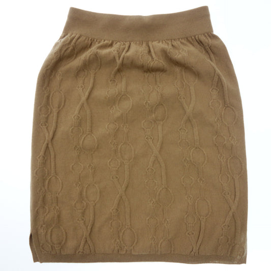 Hermes Knit Skirt Chain Pattern Women's Camel HERMES [AFB26] [Used] 