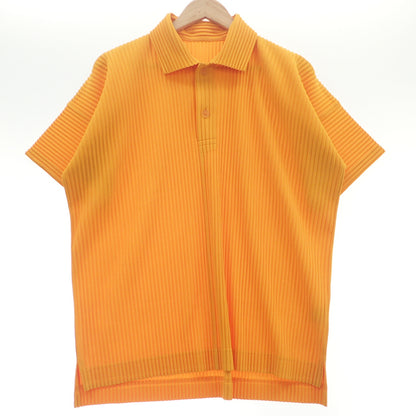 ISSEY MIYAKE HOMME PLISSE Pleated Short Sleeve Button Shirt HP01JM126 Yellow Men's 2 ISSEY MIYAKE HOMME PLISSE [AFB38] [Used] 