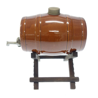 Suntory KOTOBUKIYA pottery barrel display with stand SUNTORY [AFI23] [Used] 