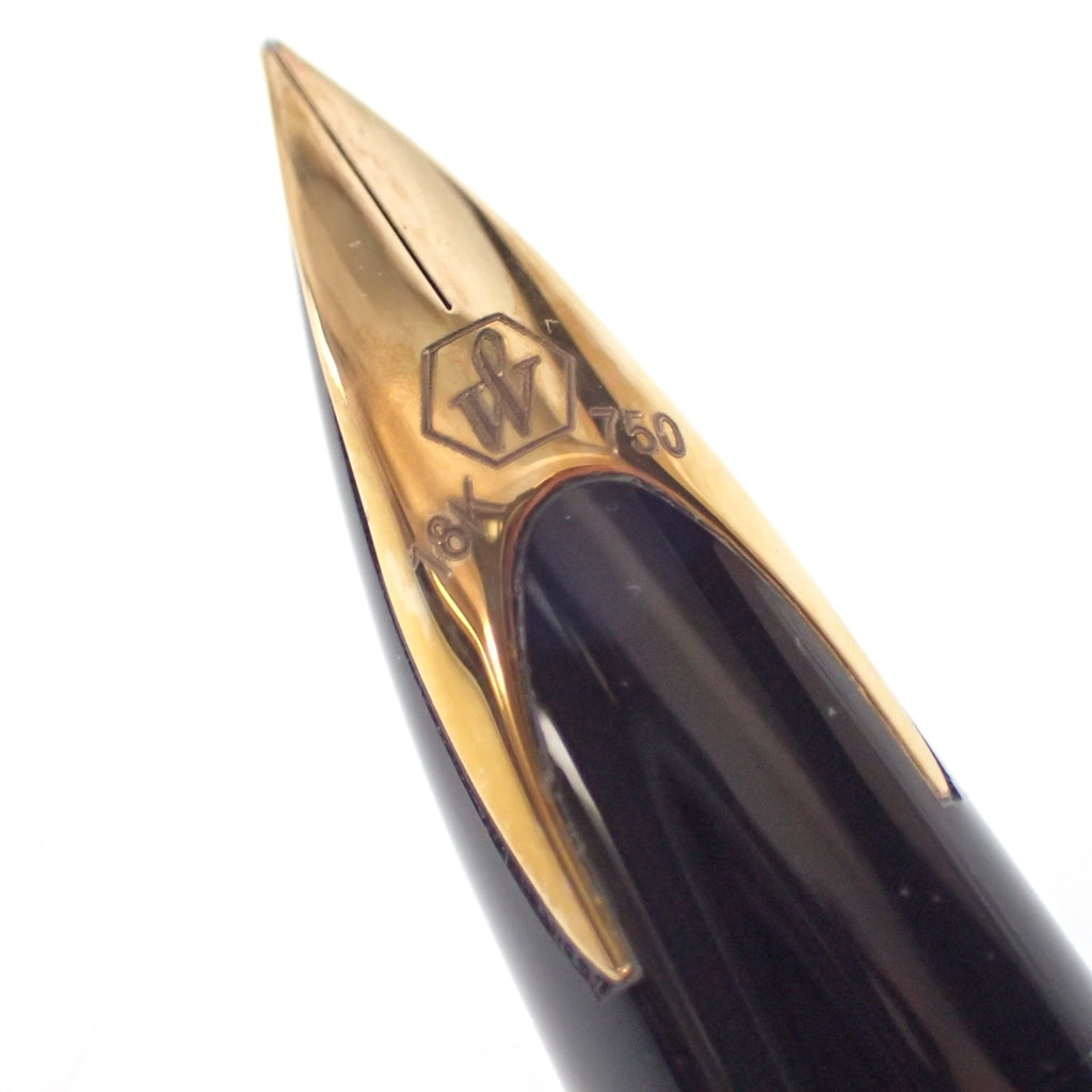 美品◆ウォーターマン 万年筆 カレン ペン先18K750 青×ゴールド WATERMAN CAREN【AFI13】