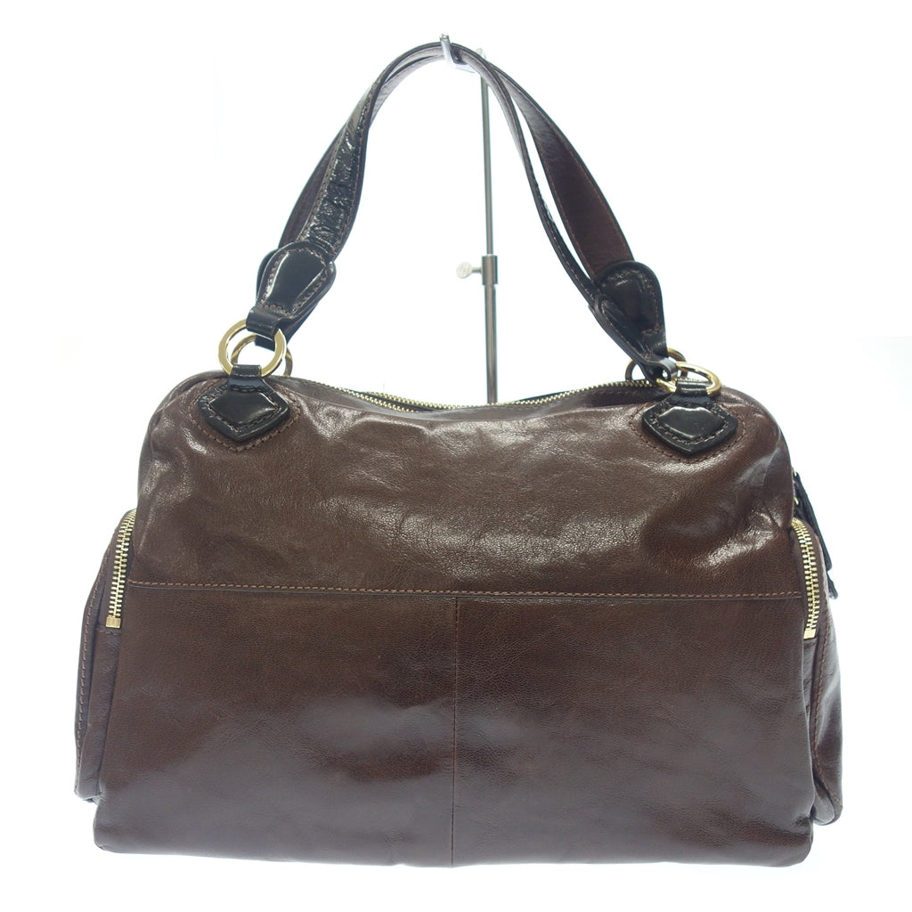 Good condition◆SAZABY handbag tote bag multi-pocket brown gold hardware SAZABY [AFE12] 