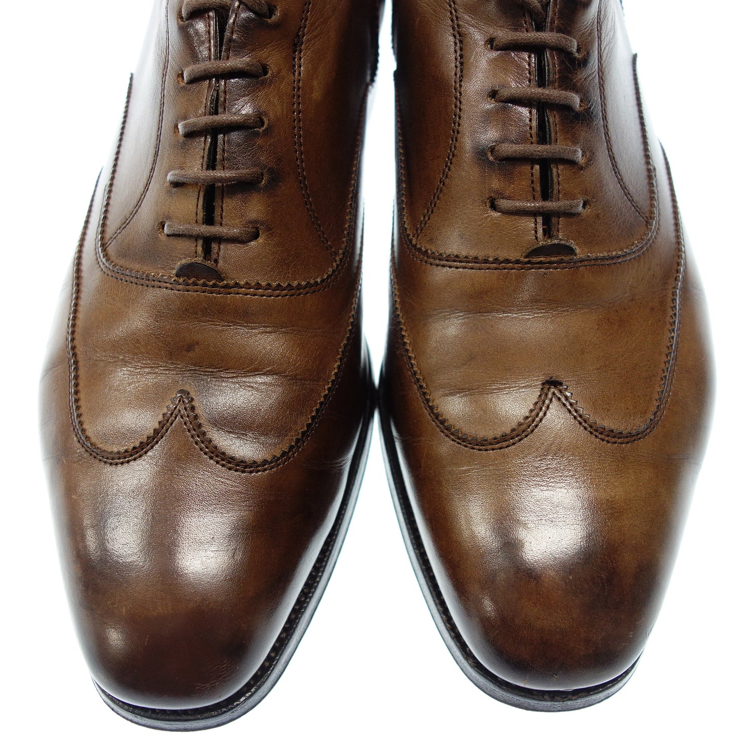 Good Condition◆Edward Green Leather Shoes Old Logo Bureau Men's 7.5 Brown EDWARD GREEN [AFC21] 