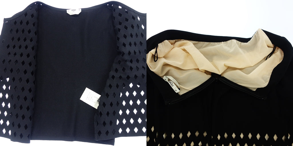 FENDI Setup Jacket Skirt Cutwork Ladies 40 Black FENDI [AFB32] [Used] 