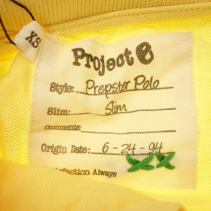 Good Condition◆Project-e Polo Shirt Short Sleeve Cotton Distressed Men's XS Yellow Project-e [AFB39] 