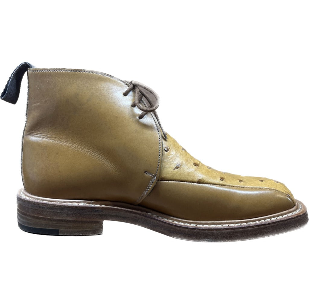 状况非常好 ◆ Tricker's 皮鞋 马球靴 M6406 鸵鸟皮 UK6 棕色 Tricker's 